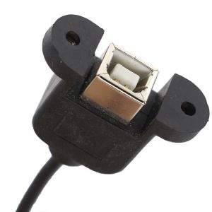 Custom Screw Locking 90 Degree Angle Micro B Male USB 2.0 Type B Female Panel