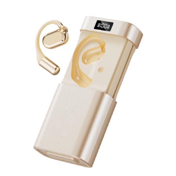 Quality ETEK Open-fit AI Translation Wireless Earphone With LED Flashlight & Power Bank 1800mAh Charging Case Black / Complexion for sale