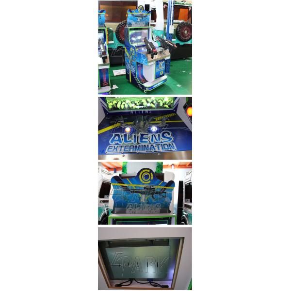Alien Themed Shooting Arcade Machines , Two Players Video Game Simulator