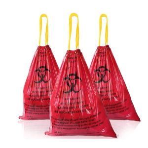 Disposal Medical 24" X 30" Biohazard Trash Bag With Drawstring