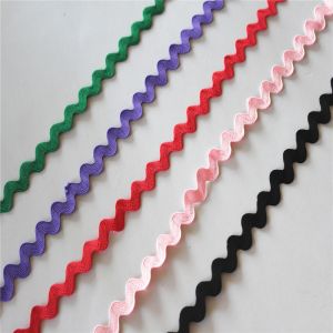 Home Textile 100% Polyester 1.6cm Lace Ric Rac Ribbon