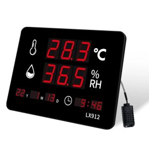 Led Thermometer Digital Thermo Hygrometer Clock and Hygrometer Wall Clock