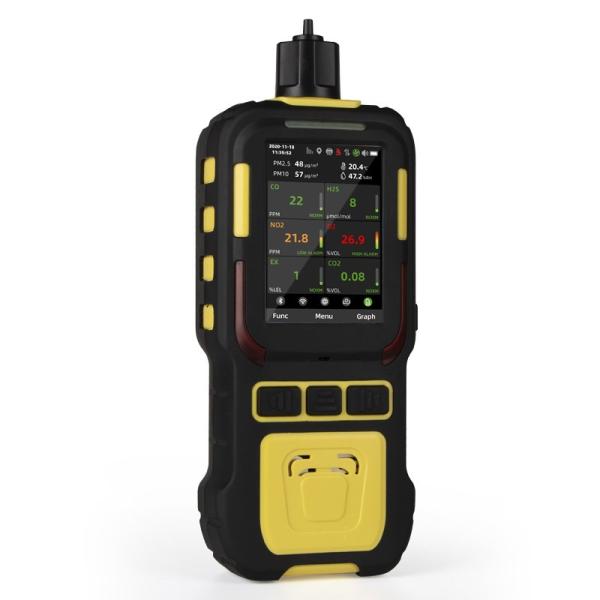 Quality 6 In 1 Multi Gas Detector EX O2 CO H2S CO2 NO2 C2H4 Portable Gas Monitor for sale
