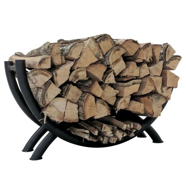 Construction Black Steel Fence Fireside Metal Log Storage Rack 19" Height