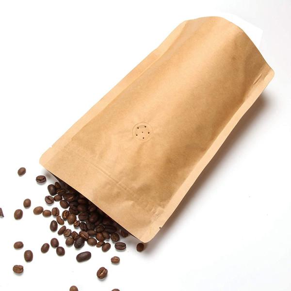 Kraft Paper Laminated Aluminium Foil Stand Up Coffee Pouches with Valve for