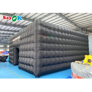 Portable Disco Black House Cube Blow Up Nightclub Tent With Lighting Inflatable