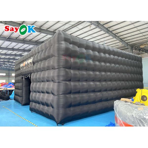 Portable Disco Black House Cube Blow Up Nightclub Tent With Lighting Inflatable