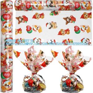 Cellophane Wrap Roll - Xmas Cellophane Wrap For Christmas To Wrap Gift Basket,