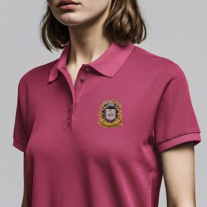Pink Custom Polo Shirts 170-210Grams With Embroidered Seamless Design