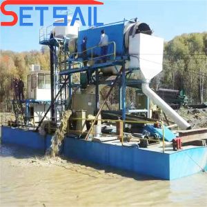 Multi Function Chain Bucket Sand Gold Dredger for River Mining and ISO . CE