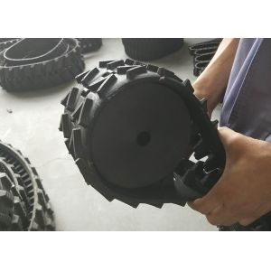 Mini Robot Rubber Tracks With Customized Wheels 123mm Width