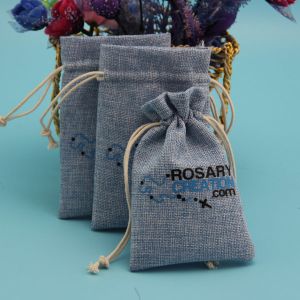 Custom Hanging Gift Jute Drawstring Bag Portable For Jewelry Travel / Storage