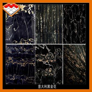 Athens Portoro Brown Marble Stone Slab Big Size Tiles Customized Size For Wall