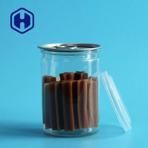China Transparent PET Sauce Can with Easy Open Aluminum Lid on sale