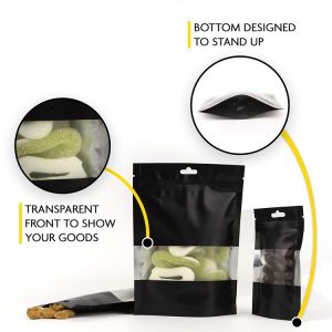 China 1.57x2in Black k Aluminum Foil Bag With Clear Window on sale