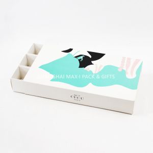 Necklace Drawer Folding Cardboard Gift Boxes , White Foldable Boxes Macarons