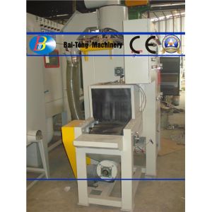 Small Flat Parts Automatic Sandblasting Machine Adjusted Belt Conveyer Speed