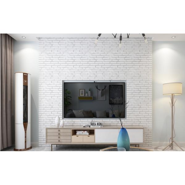 Apartment Decoration Self Adhesive 3D Wallpaper 5M Roll White Brick Pattern