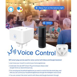 tuya wifi smart socket Remote &Voice control plug with Scheduling and automation