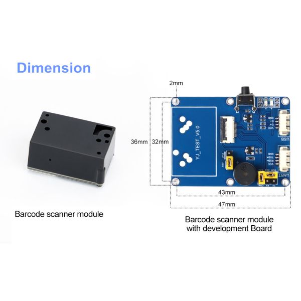 YJ-ES103 OEM Mini Scan Engine 2D Module USB Interface RS232 TTL for Kiosk Vending PDA Terminal Scanners