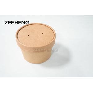 Double PE Coating 8OZ Biodegradable Soup Bowls With Lids
