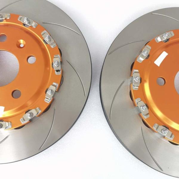Quality Grooved Auto Brake Discs 330*28mm Custom Orange Center Cap For Clio RS MK4 for sale