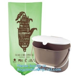 Compostable Caddy Liners plastic Garbage Bag on Roll, biodegradable compostable