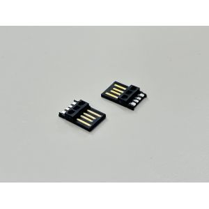 High-Precision USB 2.0 AM Connector Wire-Solder Type with Wide Solder Cup, Black