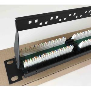 19" 110 IDC UTP Unshielded Rack Mount Patch Panel 24 Port Cat5e With Cable