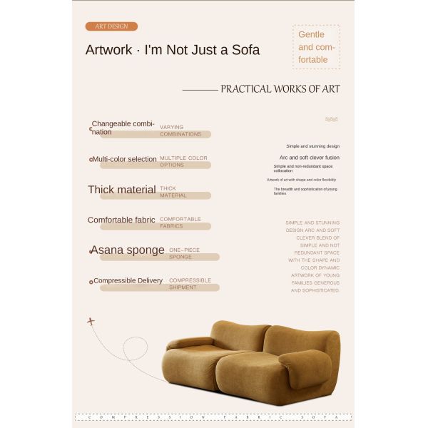 Custom Minimalist Sectional Corner Sponge Sofa Vacuum Compressed Sofa Set Three-Seat Modular Sectional Living Room Could Couch