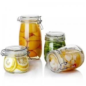 Wholesale Stocked Airtight Glass Jam Jar Canister Multi Capacity Soda Glass Material from china suppliers