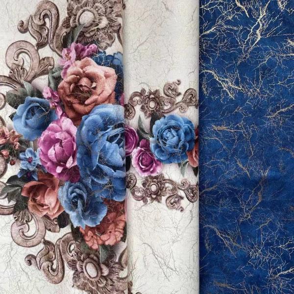 Anti Pilling Metallic Digital Print Fabric Printed FDY Velvet Abrasion Resistant