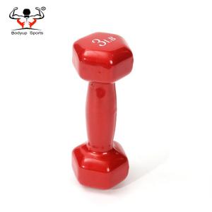 Vinyl Dipping Fitness Equipment Dumbbells With Hexagon Ends 0.5kg-10kg Weight