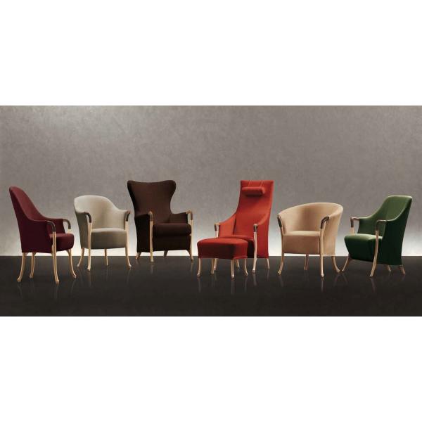 Multi Density Progetti Leather Wing Chair , Solid Wood Dining Chairs