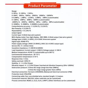 ODM Supported UNIVO Hirschmann 24V 5VDC Liquid Level Transmitter for Tank Water