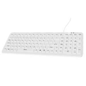 Korean Clean FLAT Medical Keyboard with white backlit supporting hospital-grade