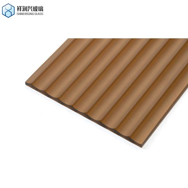 Customization Decorative Tempered Ceramic Glass with Unique Pattern Brown Embossed Glass