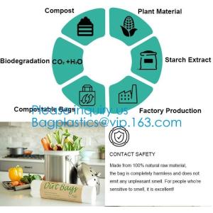 Biodegradable Compostable Garbage Bin Liners, Kitchen Bin Liner Compostable Flat