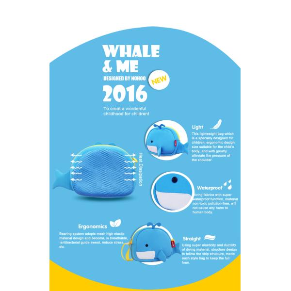 Whale Design Kids Sling Bag Softback Waterproof Neoprene Material
