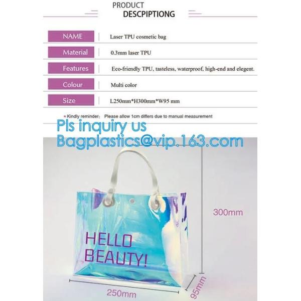 Summer Beach Bag Clear PVC Shoulder Bag new style, Fashion transparent jelly iridescent manufacturer clear shoulder purs