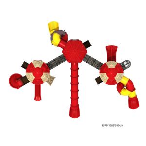 120cm Fall Height Plastic Slide Playground 20 Persons Capacity