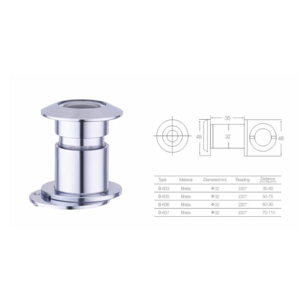 Zinc Alloy Security Door Viewer 220° Viewer Dioptre For Wide Range Thickness