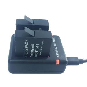 Go Pro Accessories Dual Port Slot Battery Charger With USB Cable For GoPro Hero