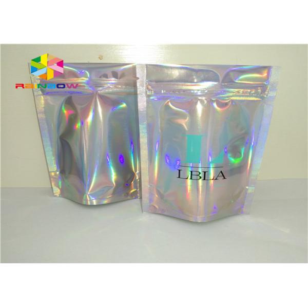 printing zipper plastic mylar foil k packaging hologram laser holographic stand up zip pouch bag for gift/bottles