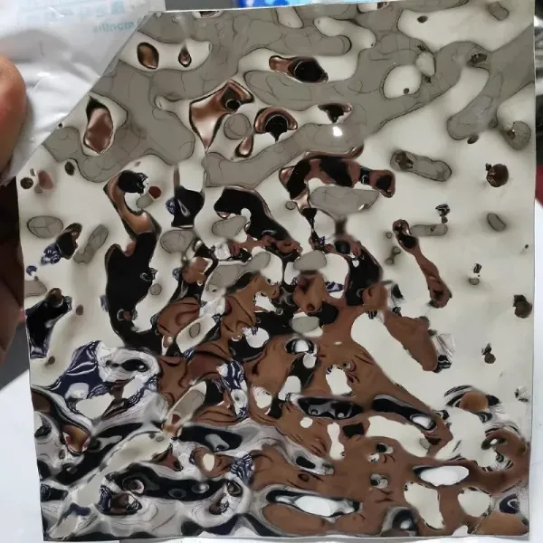 Decorative Stainless Steel Sheet with Water Ripple Effect for Wall Cladding in 304 Grade