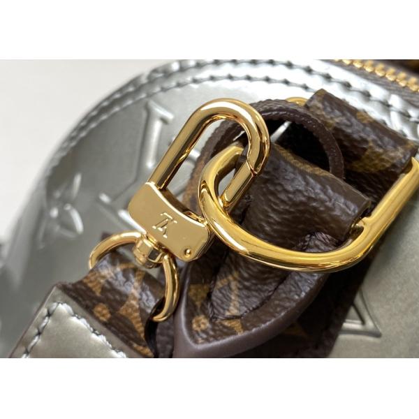 Sliver Shell Vernis Leather Womens Luxury Handbag Zipper Open