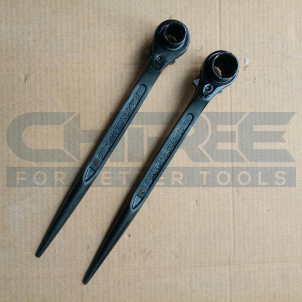 Hater Ratchet Wrench Scaffolding Podger Ratchet End Double Socket 17 x 22mm for Construction Tools