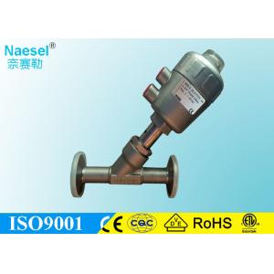 Clamp Connection Piston Actuated Valve , Pneumatic Stanless Steel Seat Valve