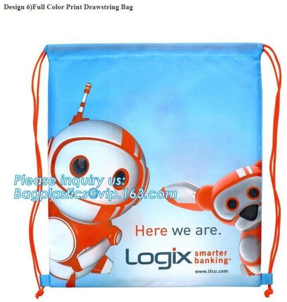 Promotional Sports Gym Sack Polyester Drawstring Bag With Logo Printed,pouch design sublimation printing polyester shopp