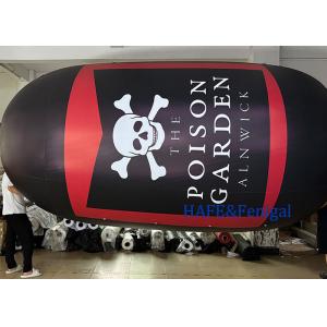 Inflatable Pvc Poison Bottle Balloon 5.8m Long And 1.8 Dia Logo Printing
